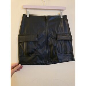 STEVE MADDEN Women's Size Medium Black Mini‎ Skirt Vegan Leather